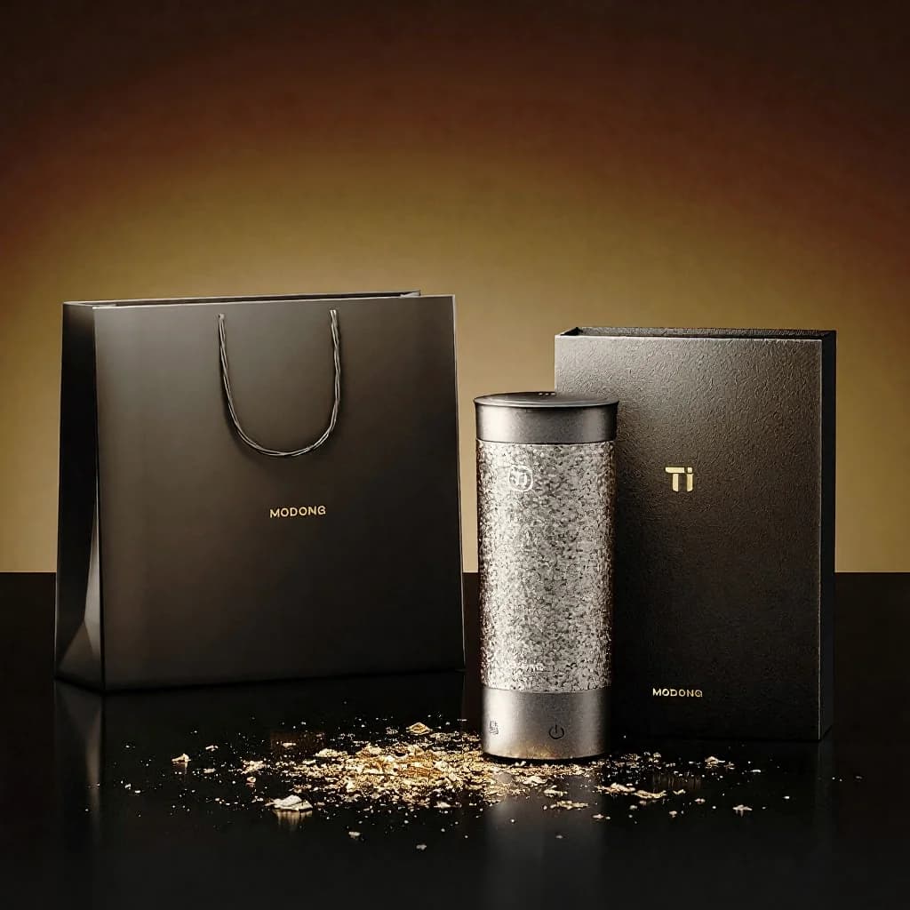 Bicchiere termico elettrico portatile in titanio 350ml confezione regalo