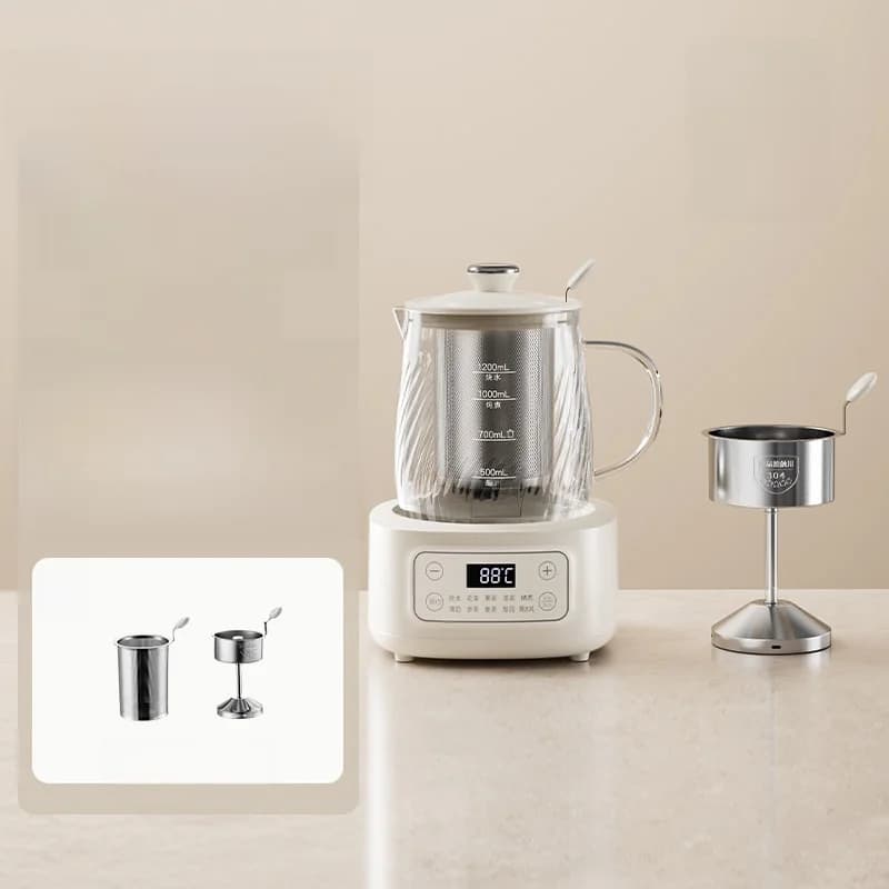 Pentola elettrica in vetro per salute con controllo della temperatura 1.2L