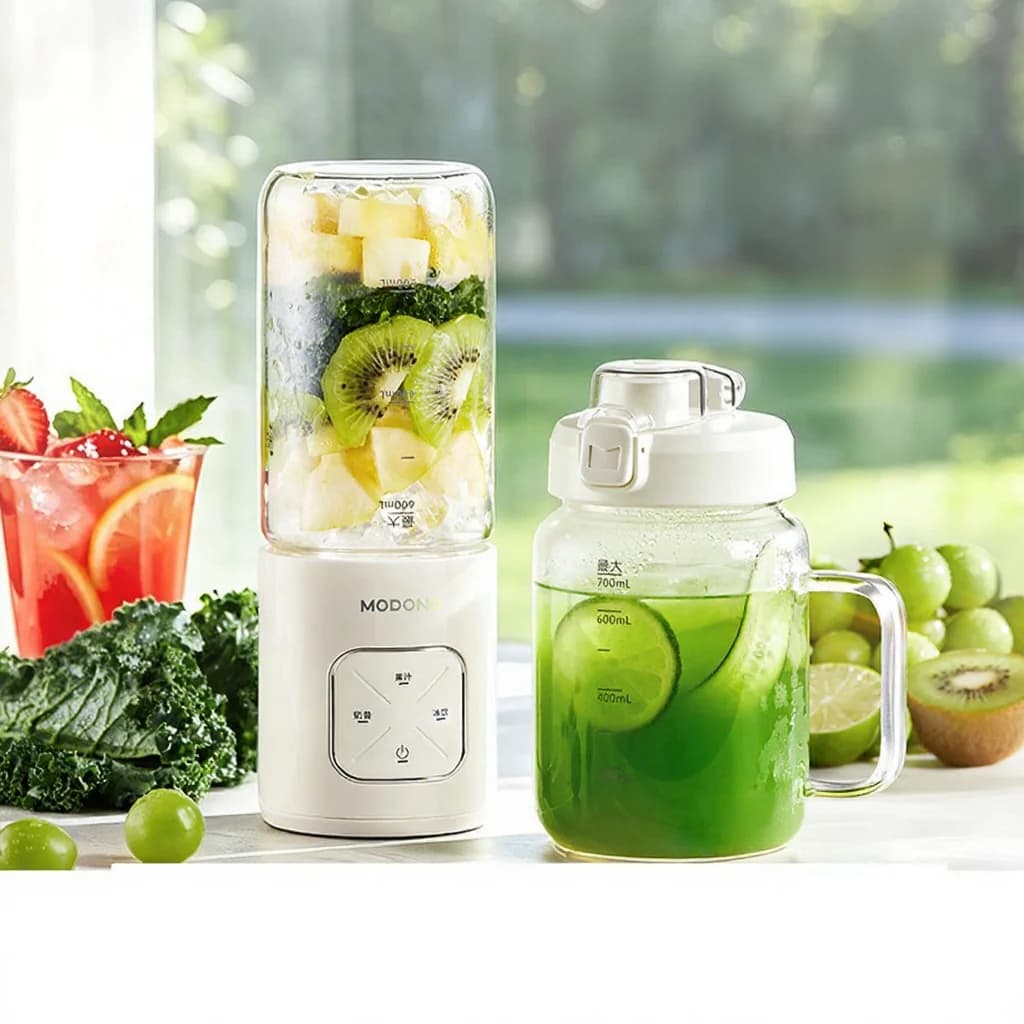 Frullatore Portatile Senza Fili con Doppi Bicchieri e Tritaghiaccio