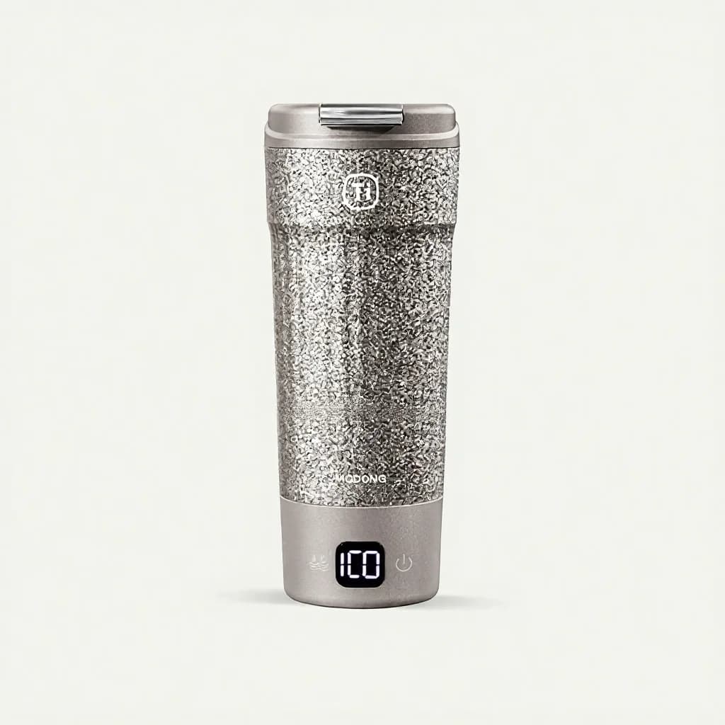 Bicchiere termico elettrico portatile in titanio 400ml con display temperatura