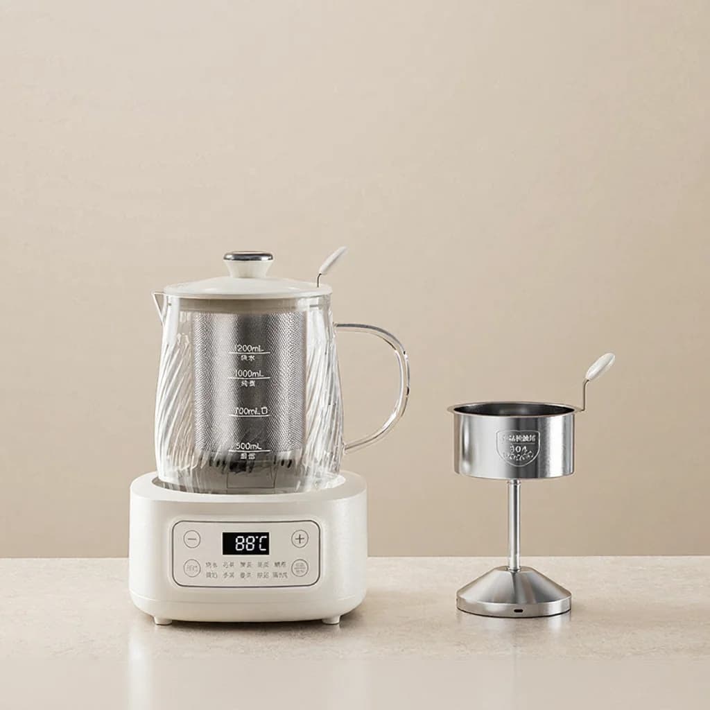 Pentola elettrica in vetro con controllo temperatura 1,2L
