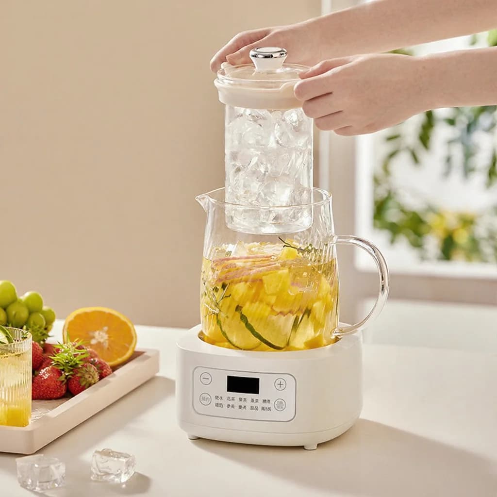 Pentola elettrica in vetro 1-1.5L con controllo touch per tè