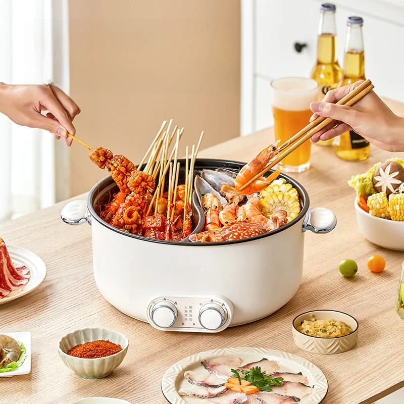 Pentola elettrica hot pot a doppio controllo 6L grande capacità antiaderente