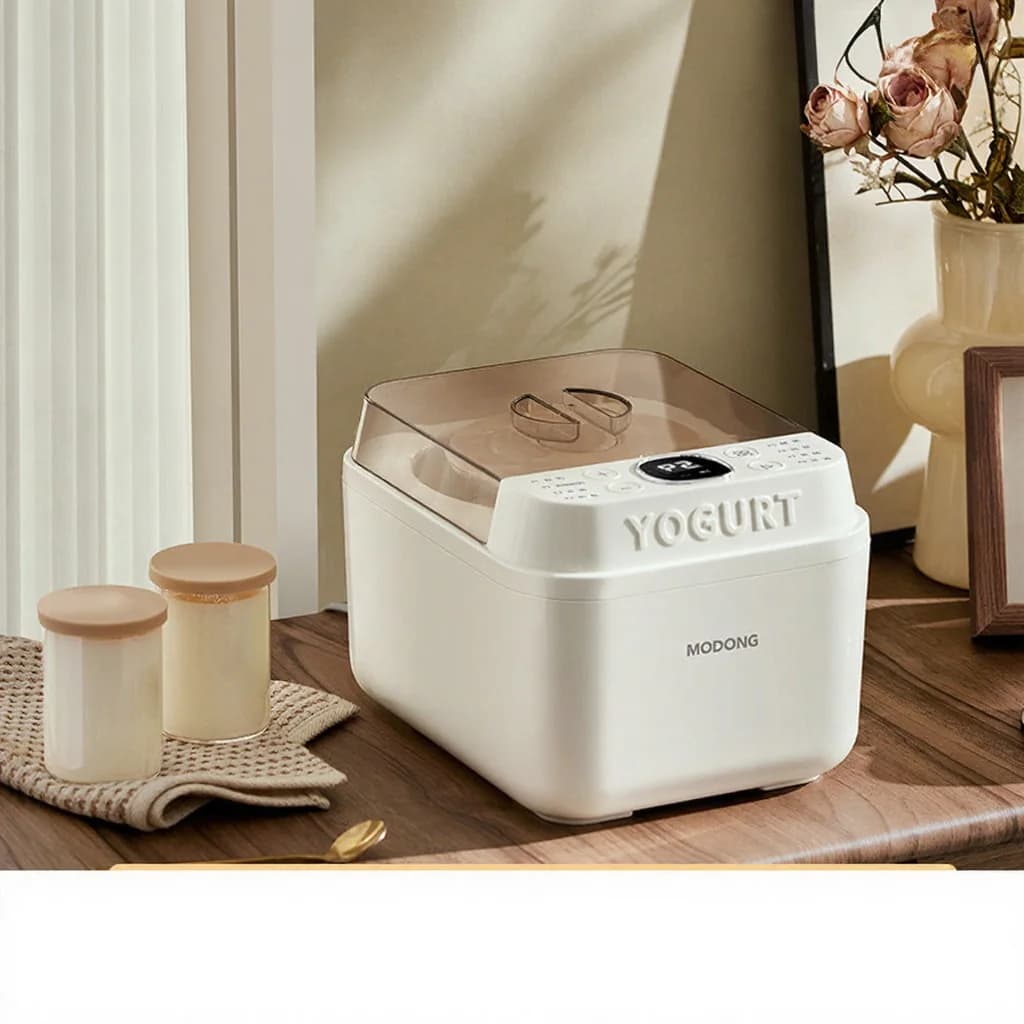 Yogurtiera elettrica con recipiente interno in vetro e timer