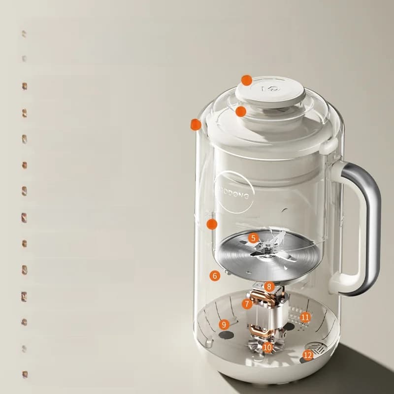 Frullatore riscaldante da 1,2L, controllo touch, acciaio inox