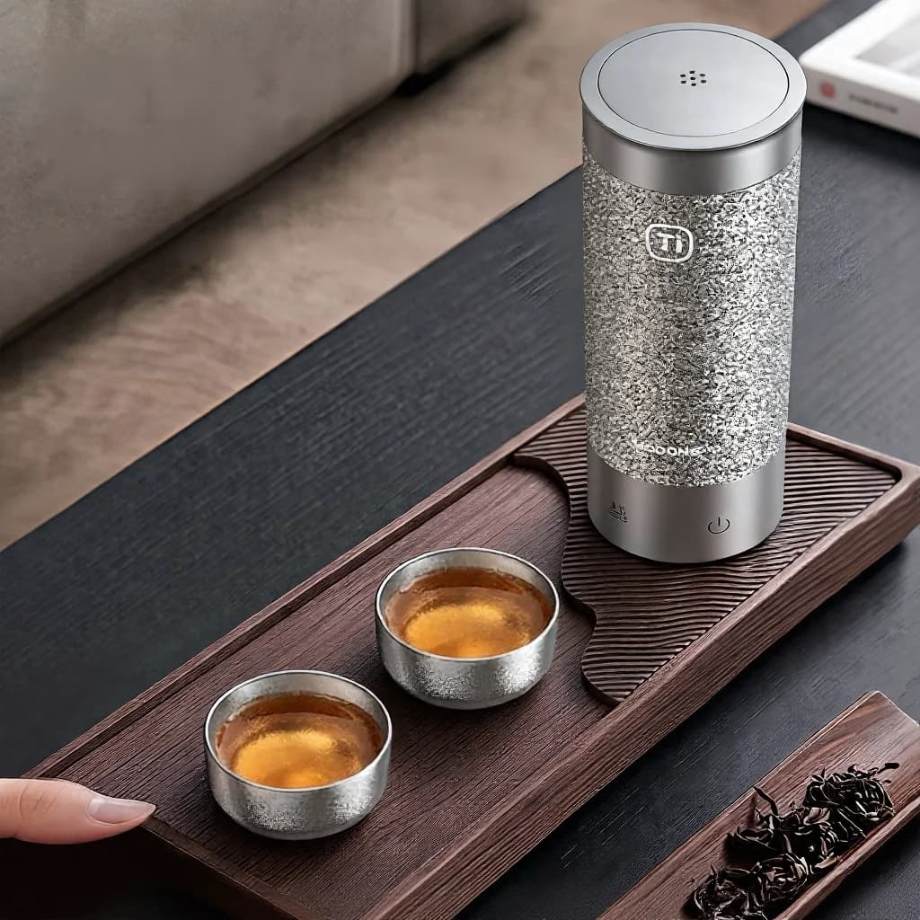 Set di tazze da tè Kung Fu in titanio puro, doppia tazza 55ml