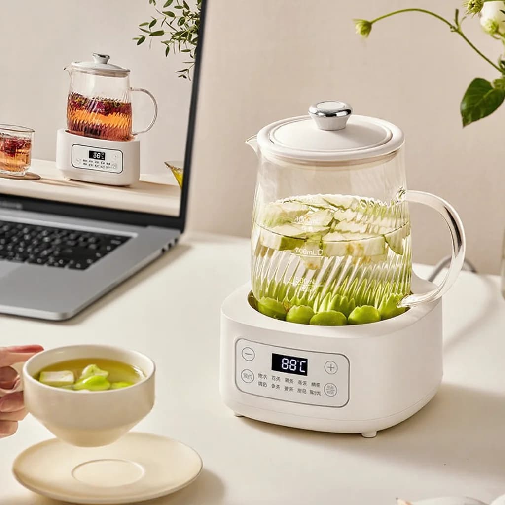 Pentola elettrica in vetro per salute con controllo della temperatura 1.2L