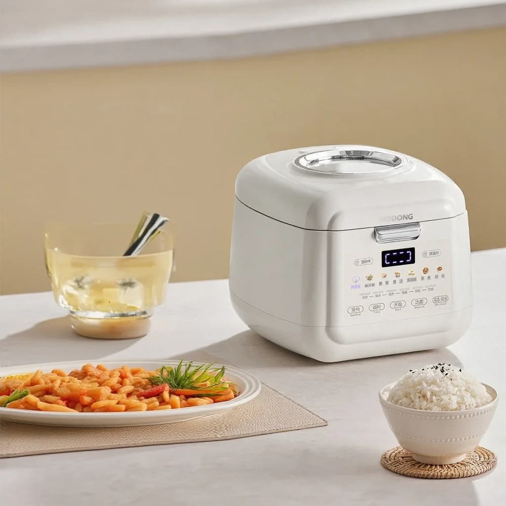 Cuociriso elettrico da 2L con cottura a basso contenuto di zuccheri e mantenimento in caldo