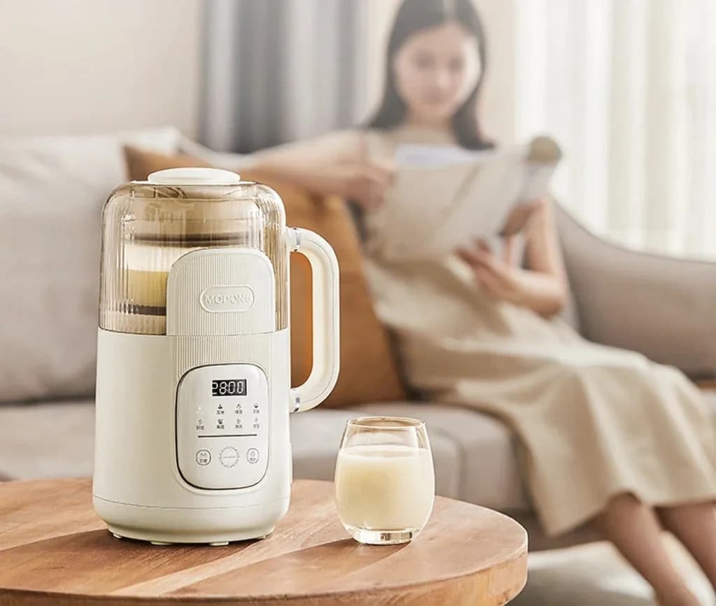 Frullatore elettrico ad alta velocità con riscaldamento, macchina per latte di soia