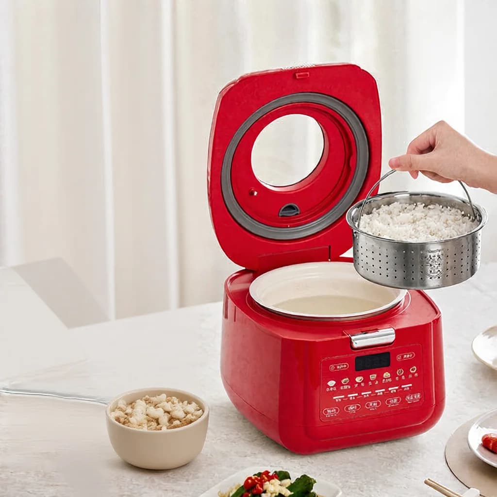 Cuociriso Smart da 3 L con Pentola Interna Smaltata in Ceramica e Timer