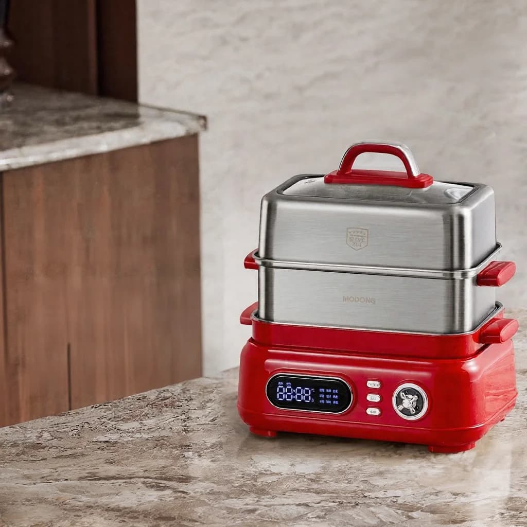 Pentola elettrica a vapore in acciaio inox a 3 livelli 18L 220V 1500W