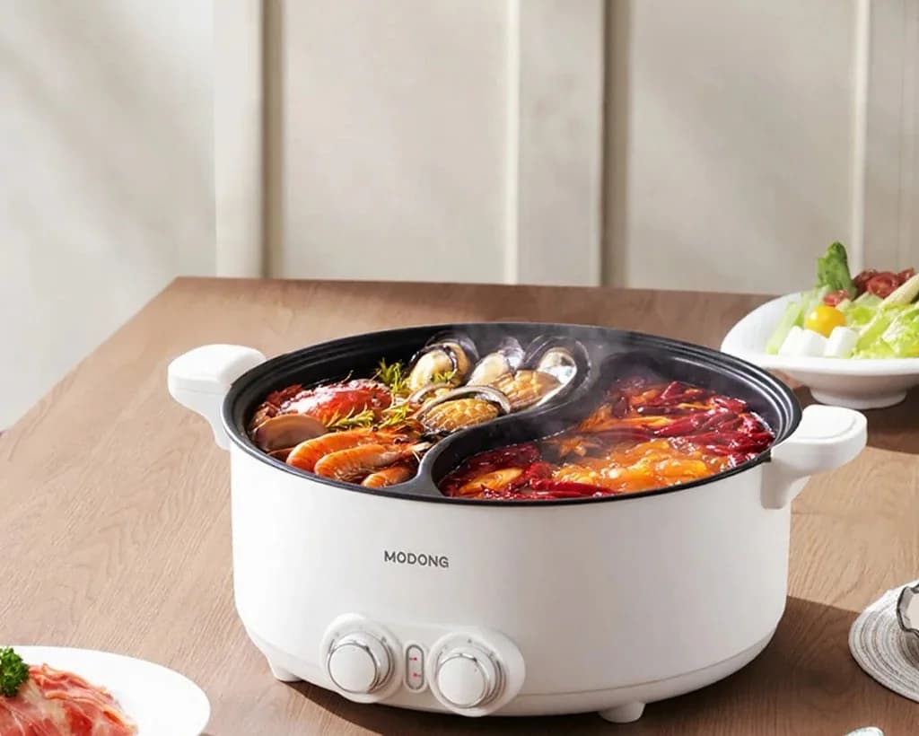Pentola elettrica a doppia zona 8L con temperatura regolabile
