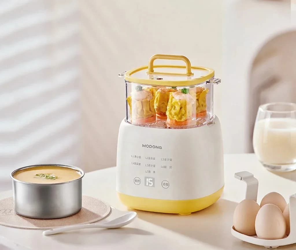 Bollitore elettrico per uova 4-6 uova con ciotola per budino di uova