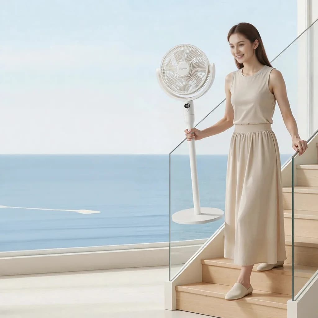 Ventilatore da tavolo intelligente con controllo vocale e oscillazione