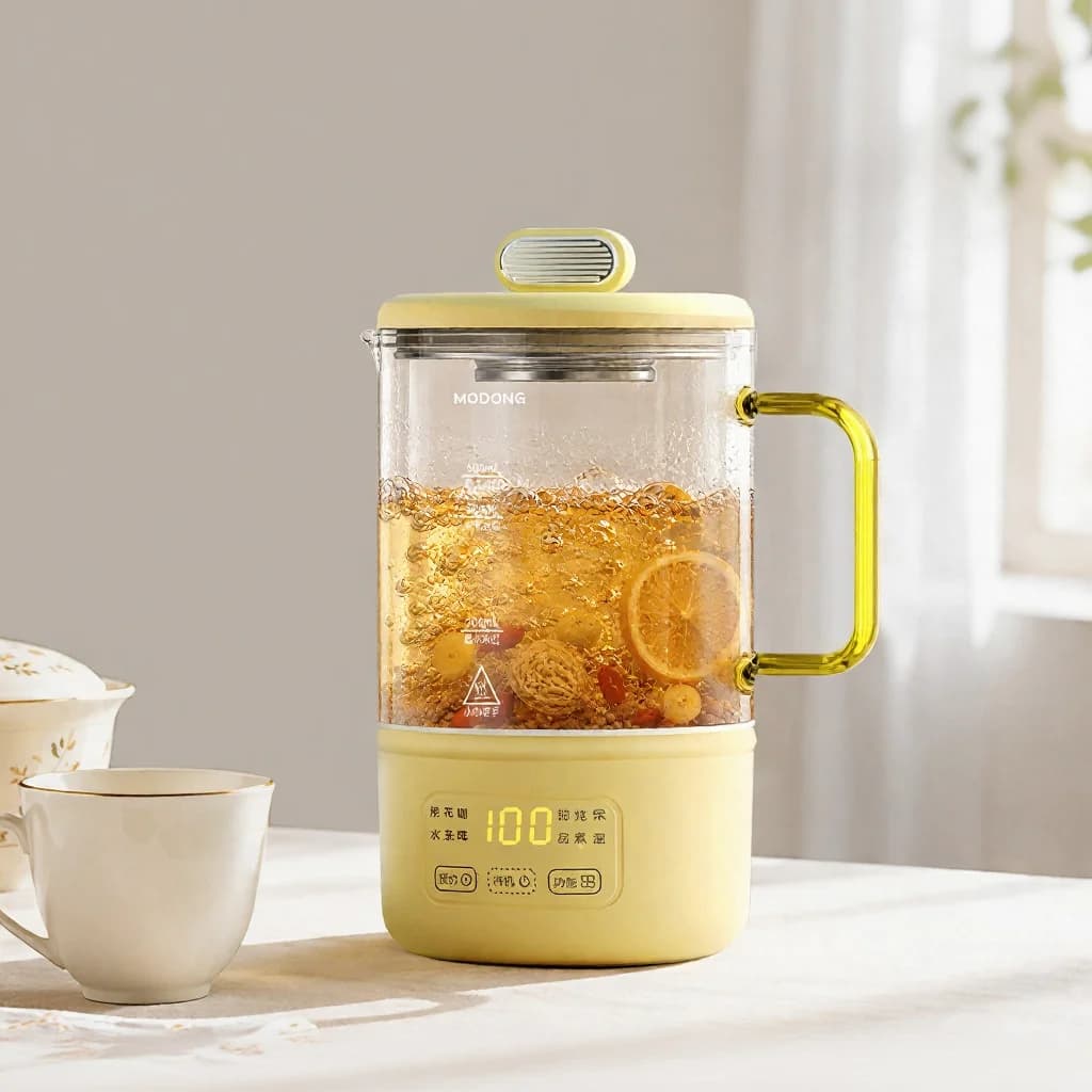 Tazza riscaldante elettrica in vetro con controllo della temperatura per latte bebé