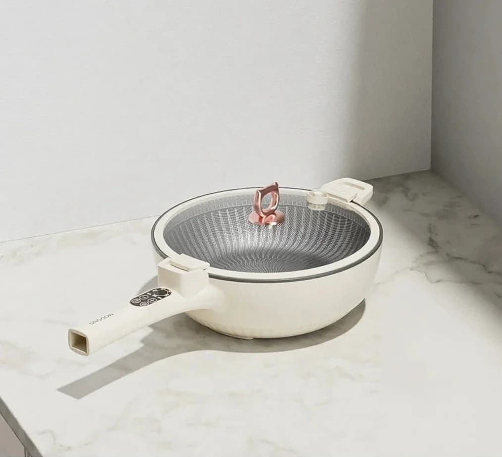 Pentola elettrica da cucina 6L con vaporiera in acciaio inossidabile