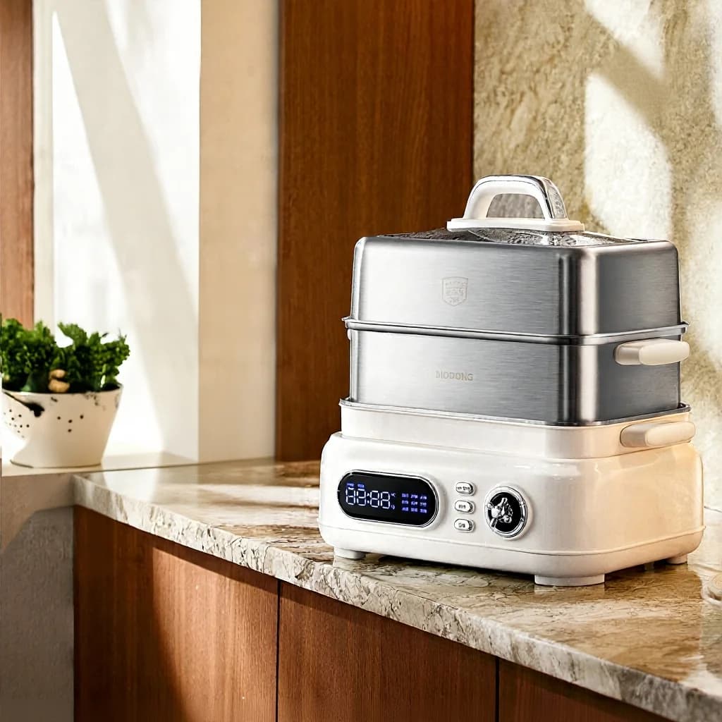 Pentola elettrica a vapore in acciaio inox a 3 livelli 18L 220V 1500W