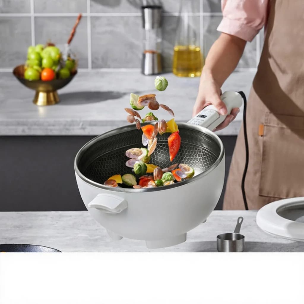 Pentola elettrica multifunzione con cestello per vapore 5L 220V