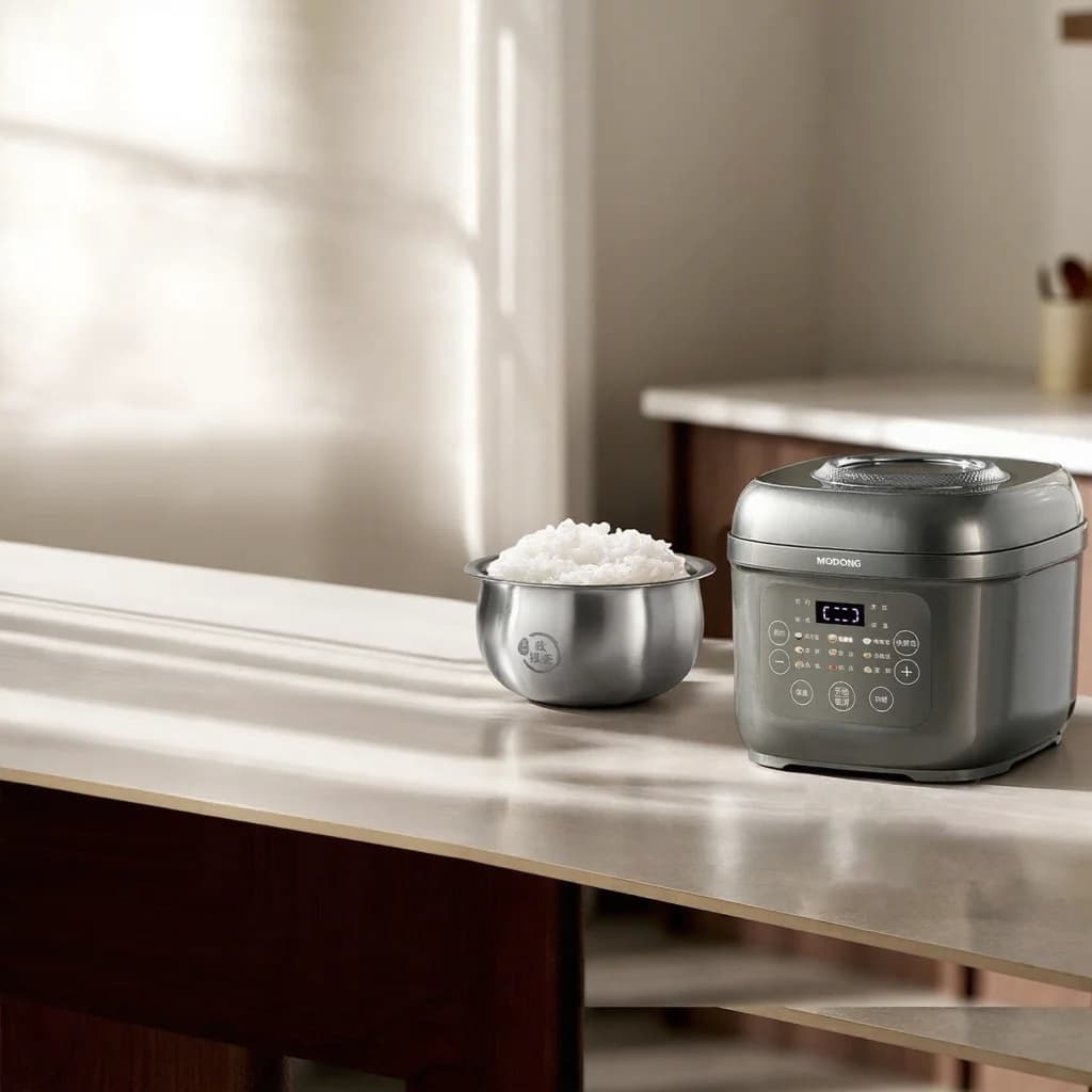 Cuociriso elettrico con recipiente interno in titanio, 2L/3L