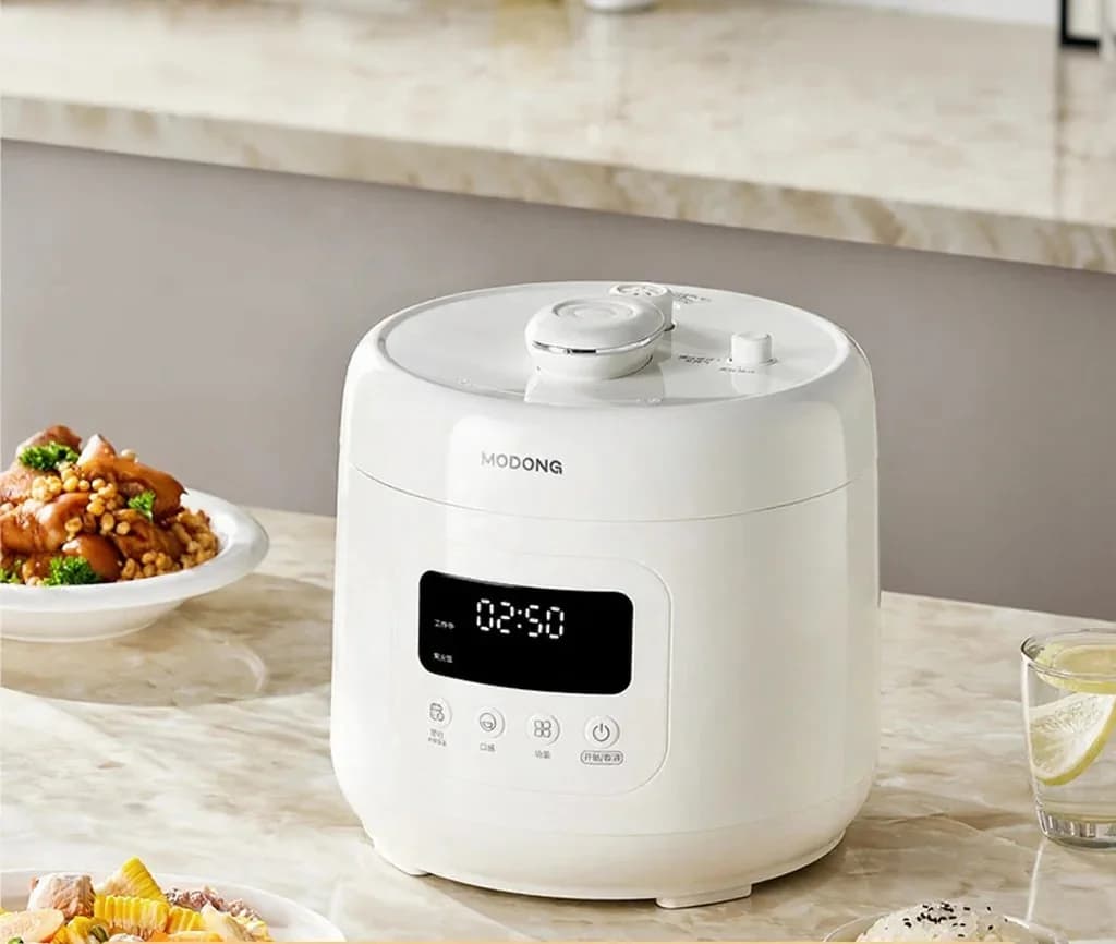 Pentola a Pressione Elettrica 4L con Rivestimento in Ceramica, 800W, Timer 17-24H