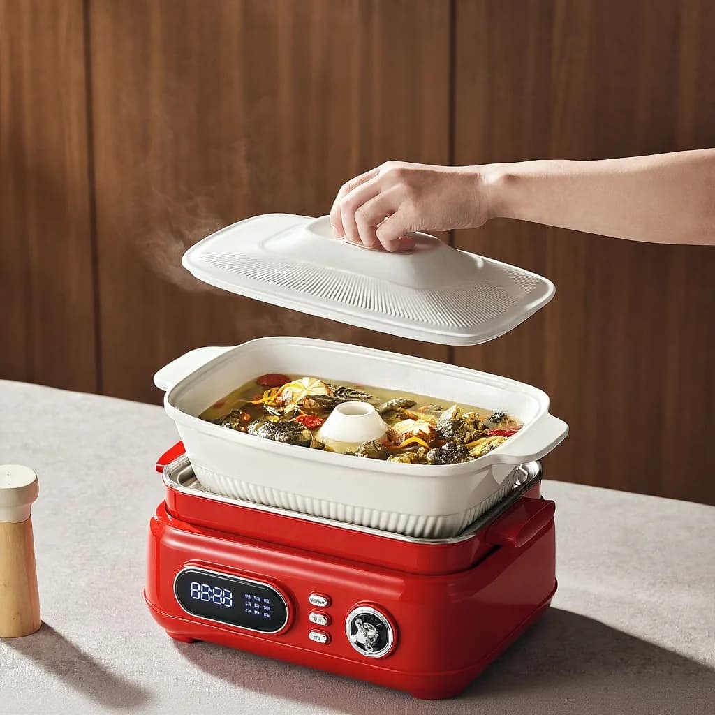 Pentola elettrica a vapore in acciaio inox a 3 livelli 18L 220V 1500W