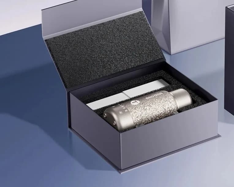 Tazza elettrica riscaldante portatile in titanio, 1L, doppia alimentazione, mantenimento calore