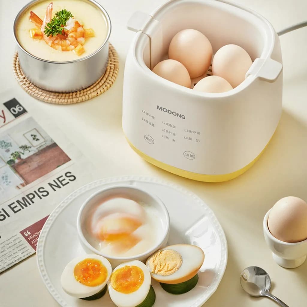 Bollitore elettrico per uova 4-6 uova con ciotola per budino di uova