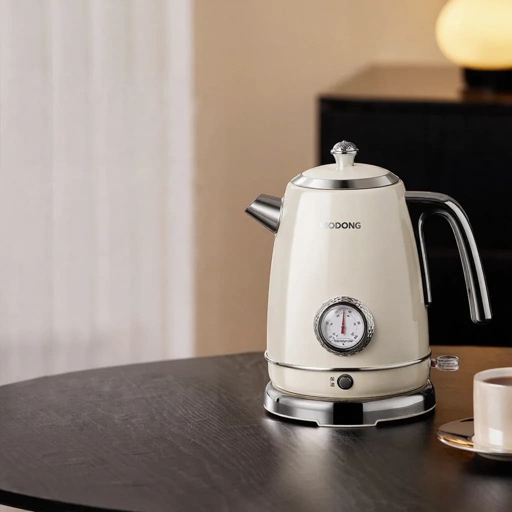 Bollitore elettrico in acciaio inox con indicatore di temperatura 1.8L