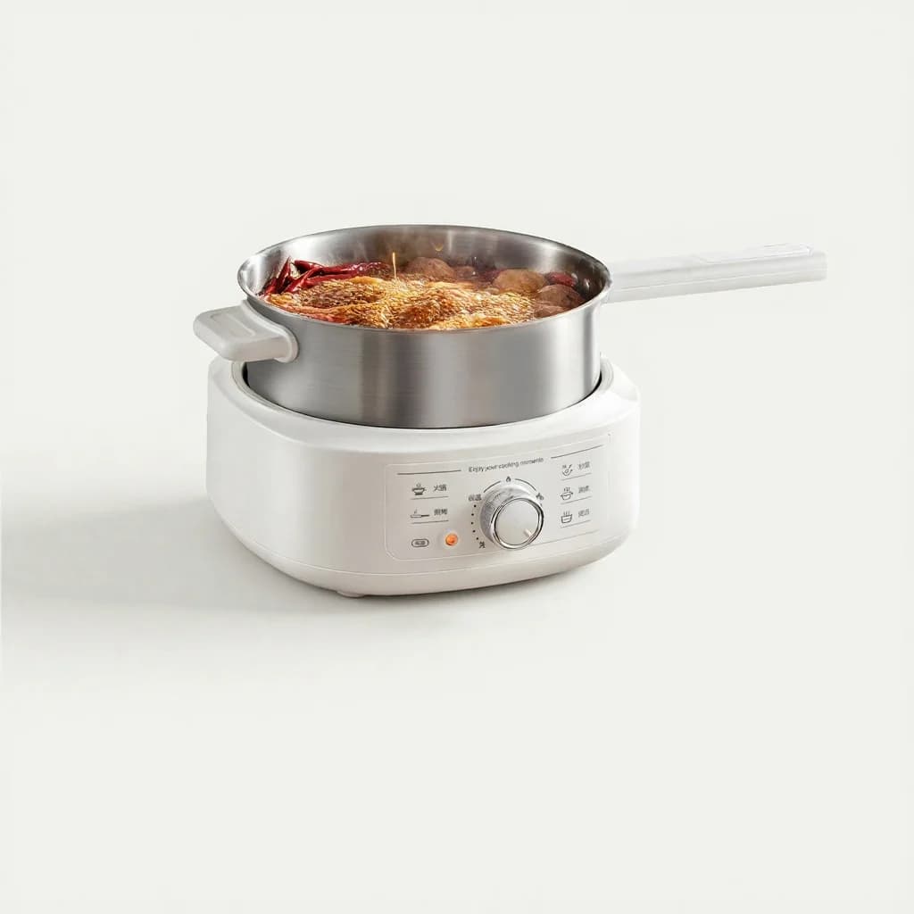 Pentola elettrica in acciaio inox 3L con vaporiera