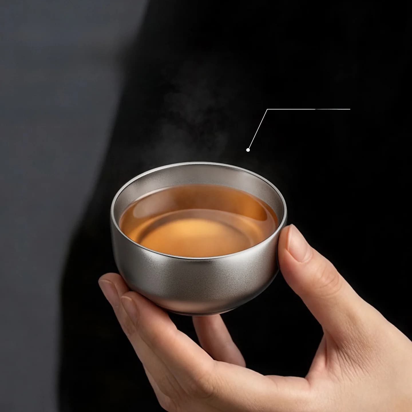 Set di tazze da tè Gongfu in titanio puro 55ml finitura semplice fatta a mano