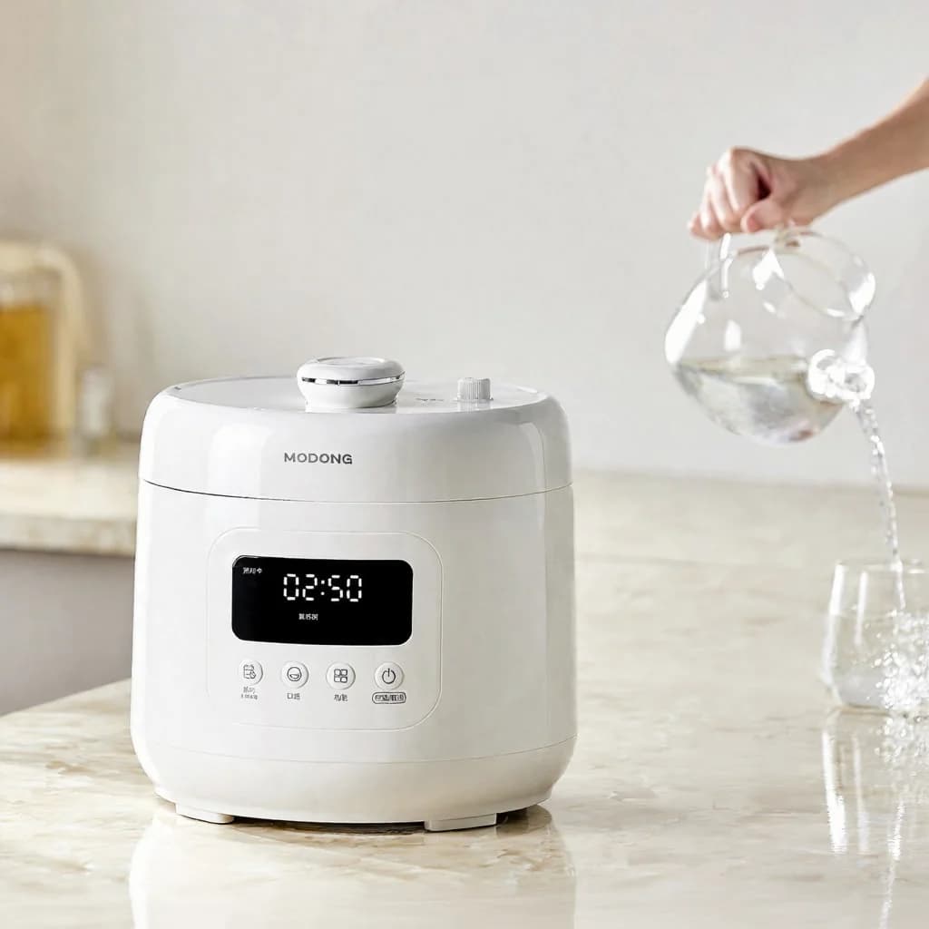 Pentola a Pressione Elettrica 4L con Rivestimento in Ceramica, 800W, Timer 17-24H