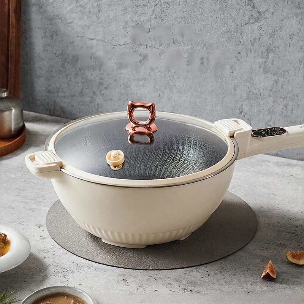 Pentola elettrica da cucina 6L con vaporiera in acciaio inossidabile
