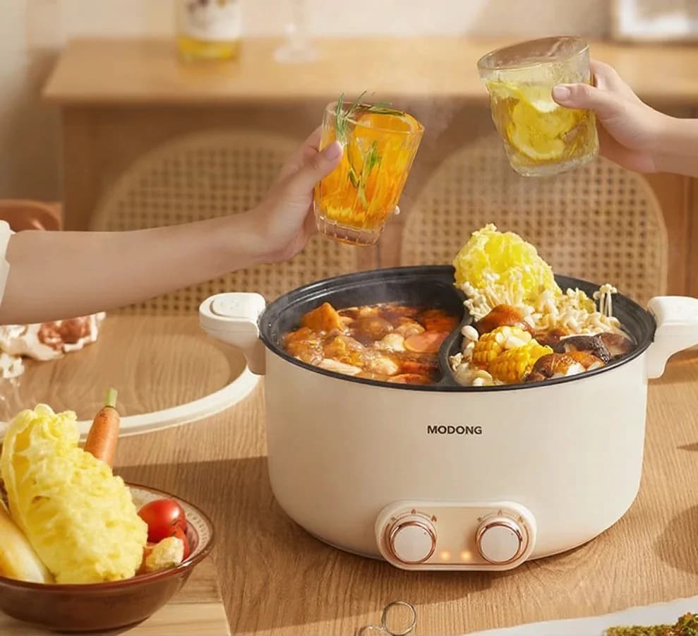 Pentola elettrica a doppia zona 6L 7L 8L con controllo touch