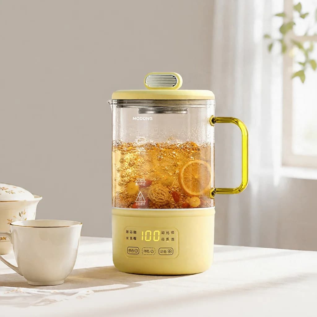 Bollitore elettrico in vetro 600 ml 500W con mantenimento in caldo e timer