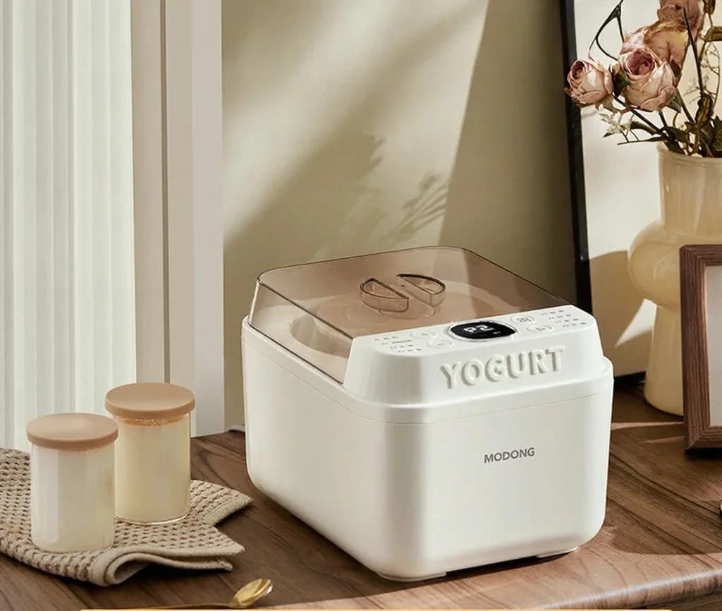 Yogurtiera elettrica con recipiente interno in vetro e timer
