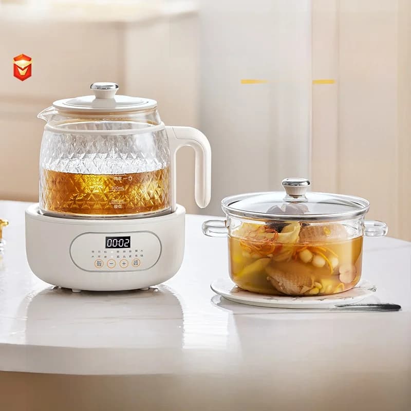 Bollitore elettrico in vetro con termostato per tisane