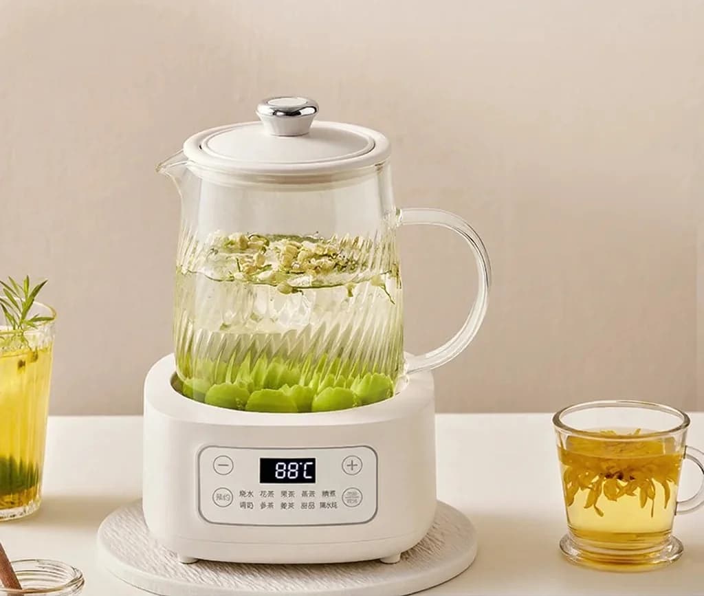 Pentola elettrica in vetro per infusi 1-1.5L con controllo touch per tè