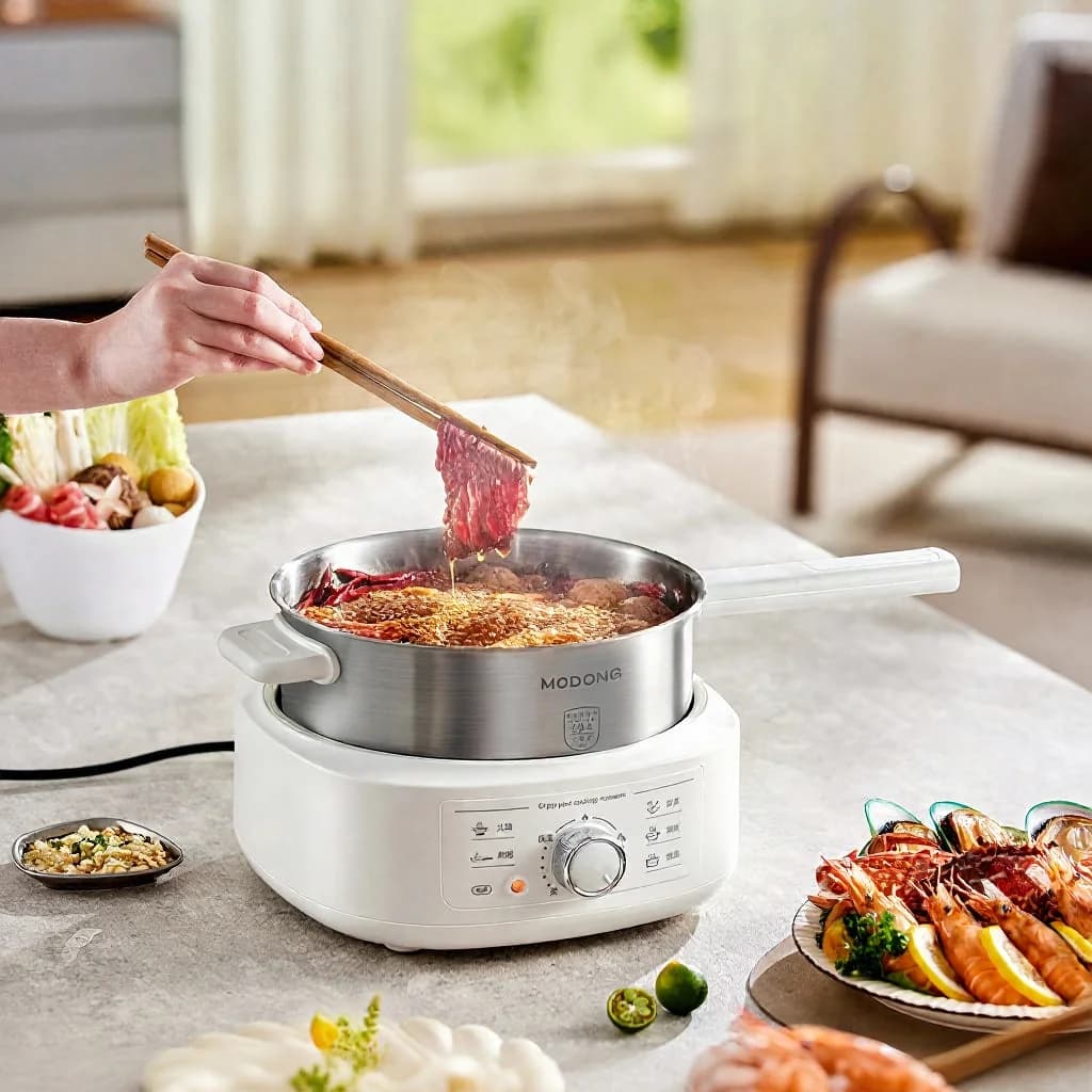 Pentola elettrica in acciaio inox 3L con vaporiera