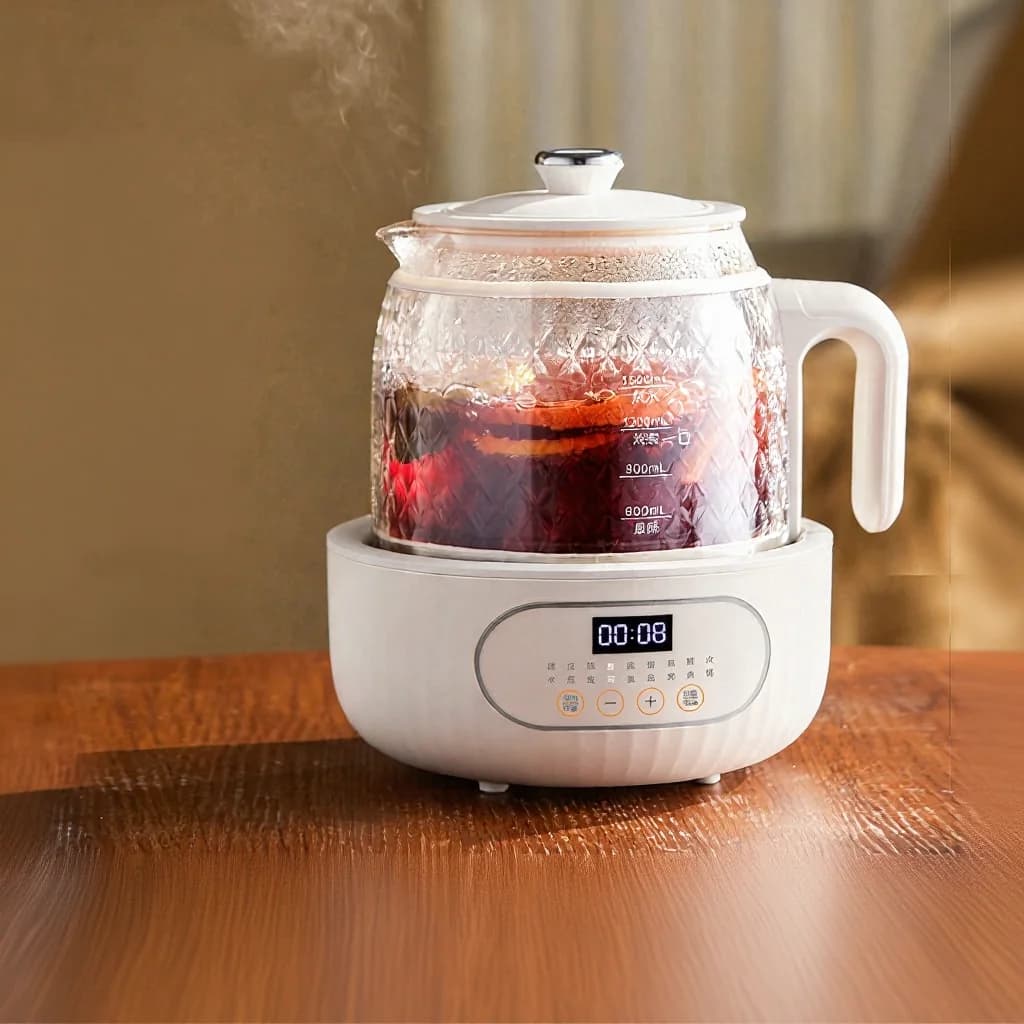 Pentola elettrica in vetro con controllo della temperatura 1.2L