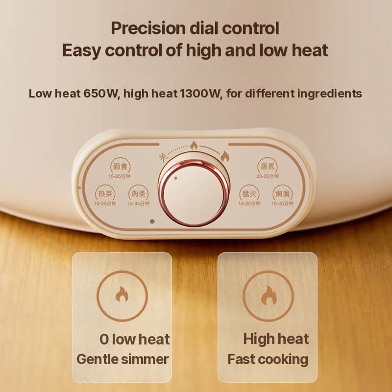 Pentola Elettrica Hot Pot 6L con Cestello per Cottura a Vapore, Antiaderente