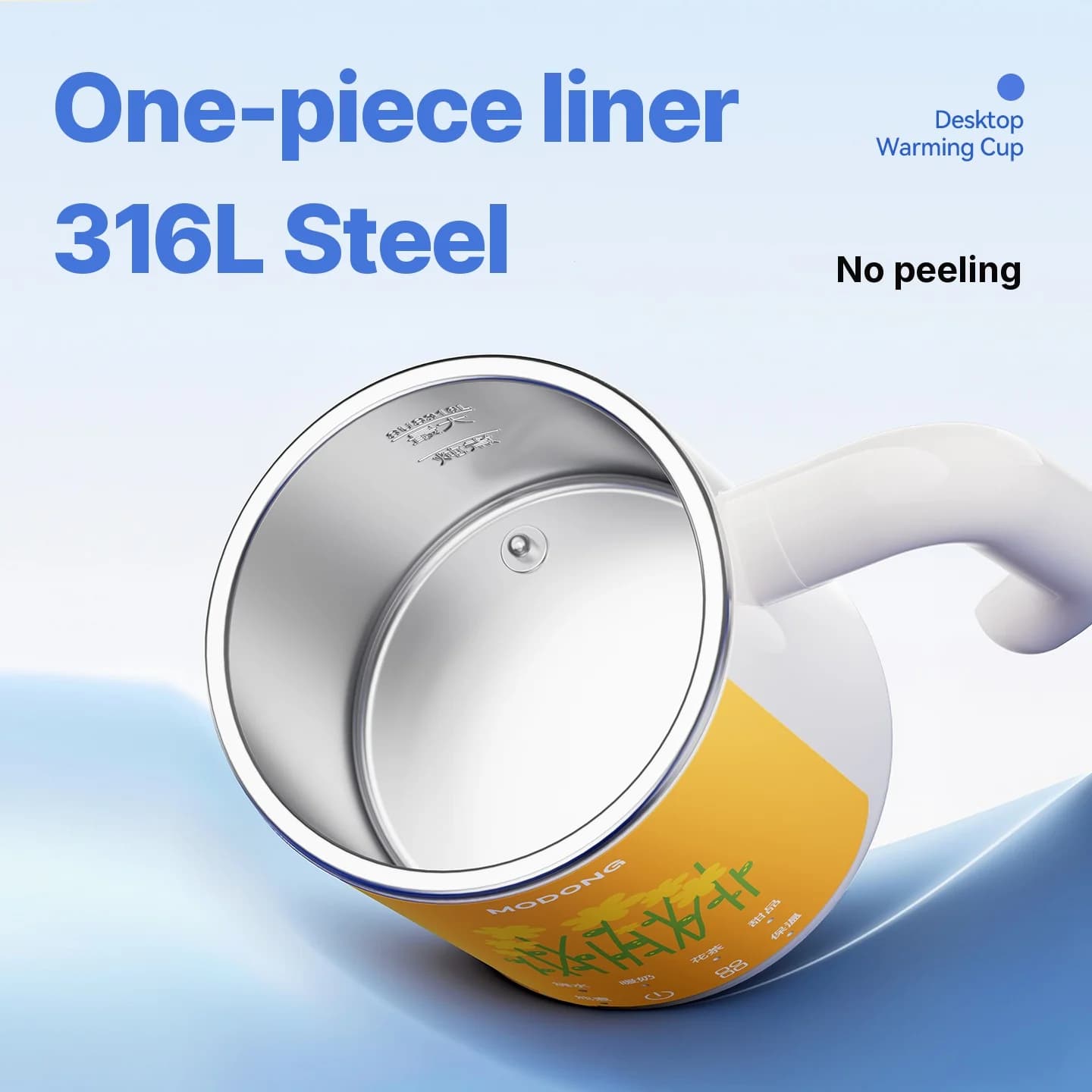 Tazza riscaldante elettrica con rivestimento in acciaio inossidabile 304 o 316L