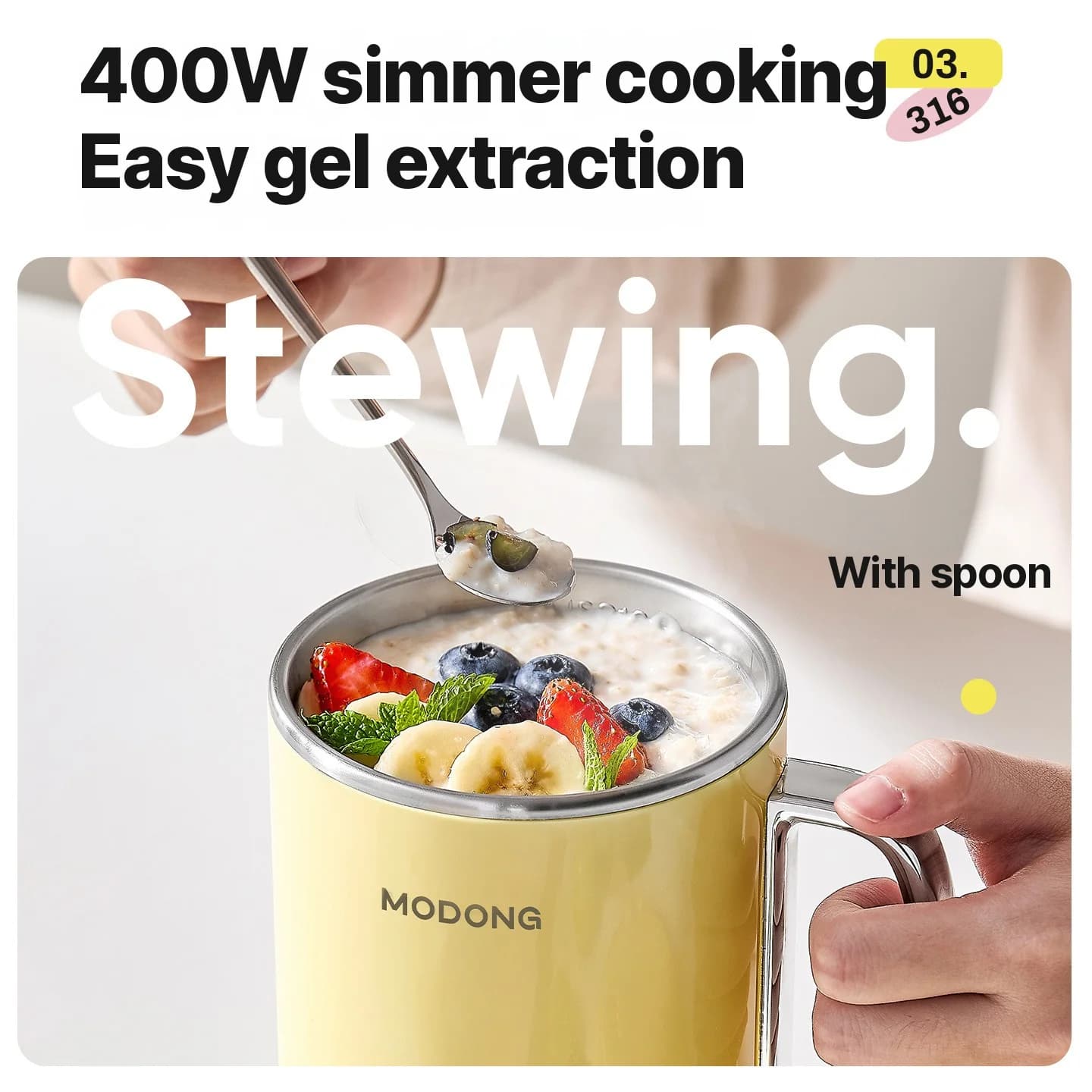 Mini Pentola Elettrica per Porridge 1L sotto 220V Controllo Touch