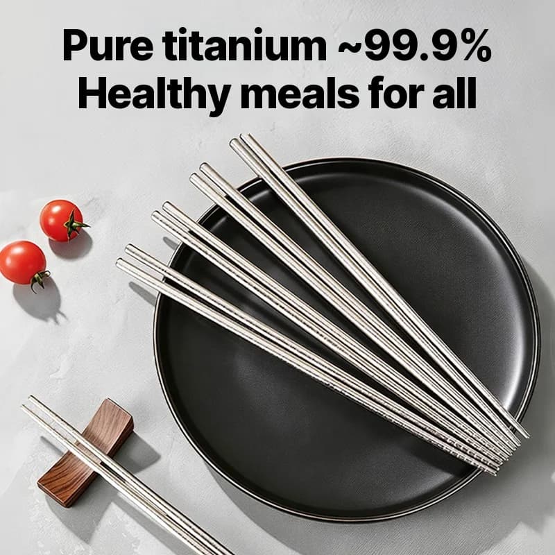 Set di bacchette in titanio puro per uso domestico, 5 paia