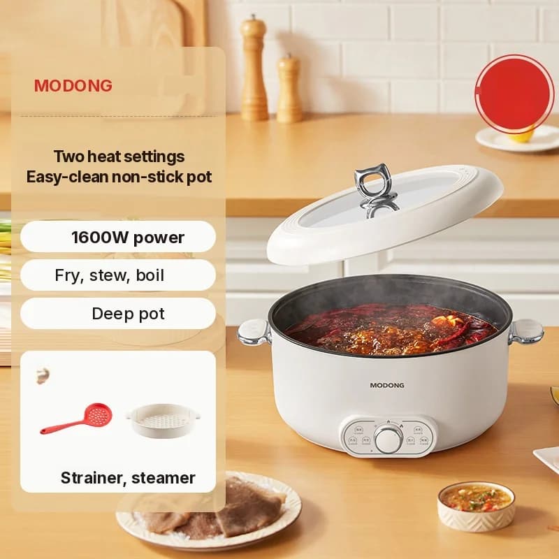 Pentola elettrica con vaporiera, grande capacità 8L, 220V