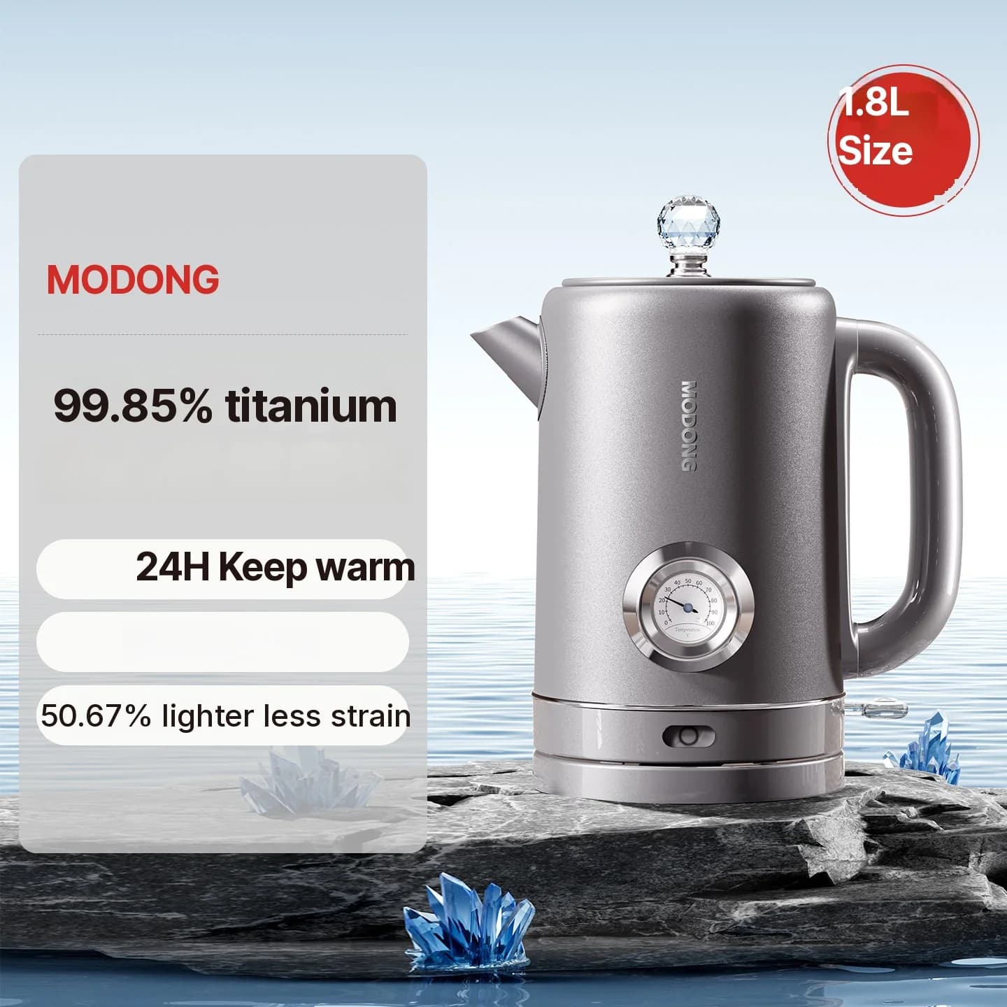 Bollitore elettrico in acciaio inossidabile 304 1.8L mantenimento in caldo 1500W
