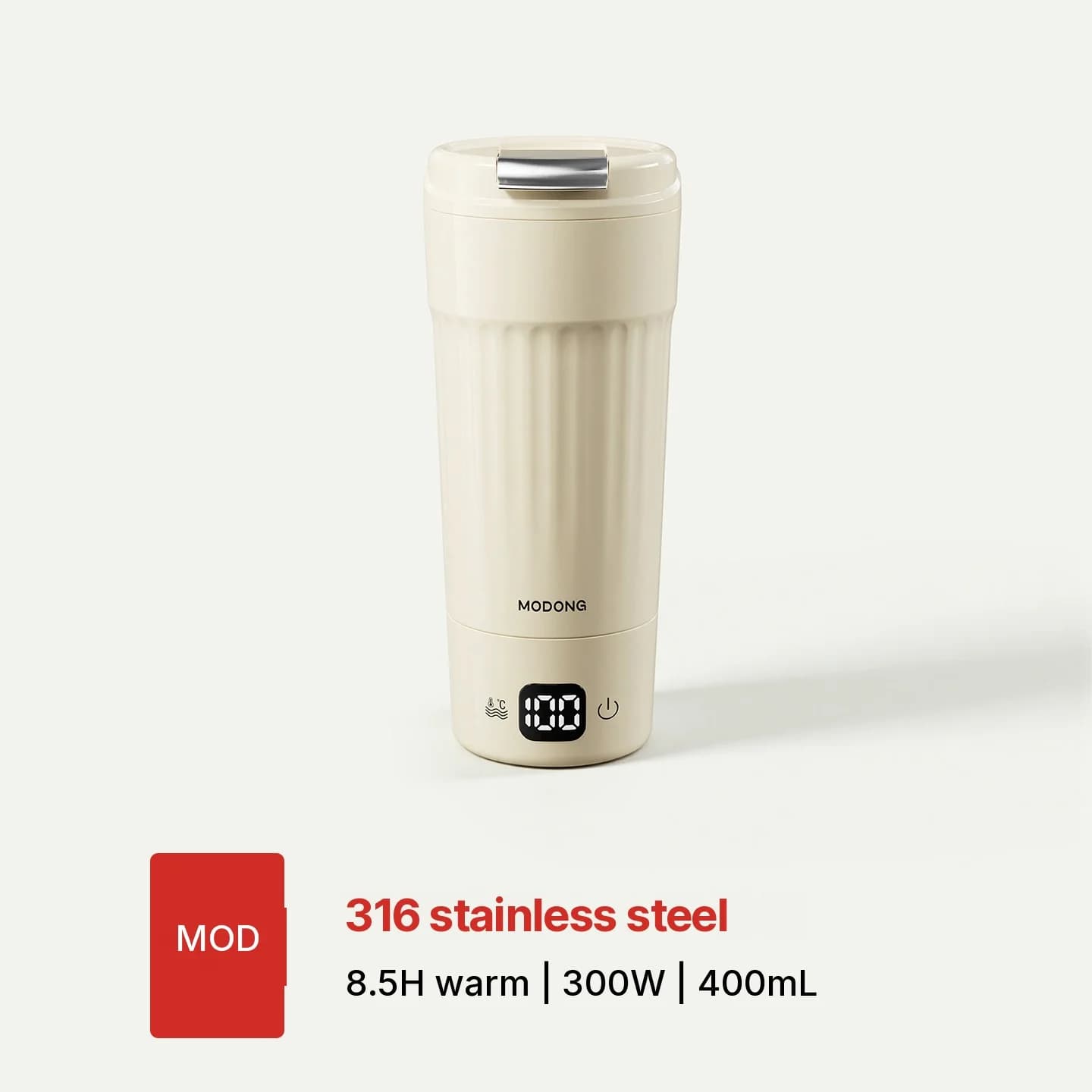 Bicchiere elettrico riscaldante portatile, 400mL, 7 impostazioni di temperatura