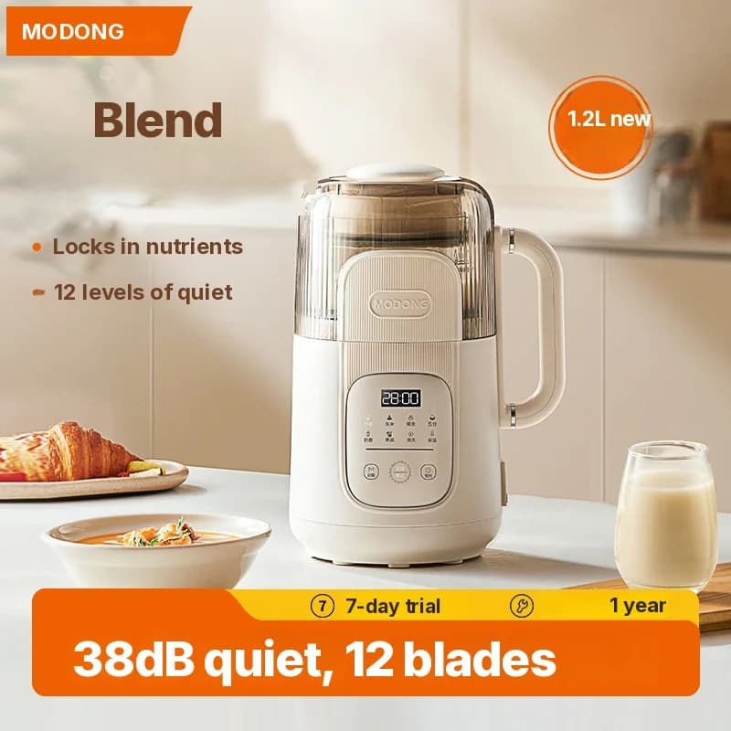 Frullatore riscaldante 1.2L con controllo touch, corpo in vetro