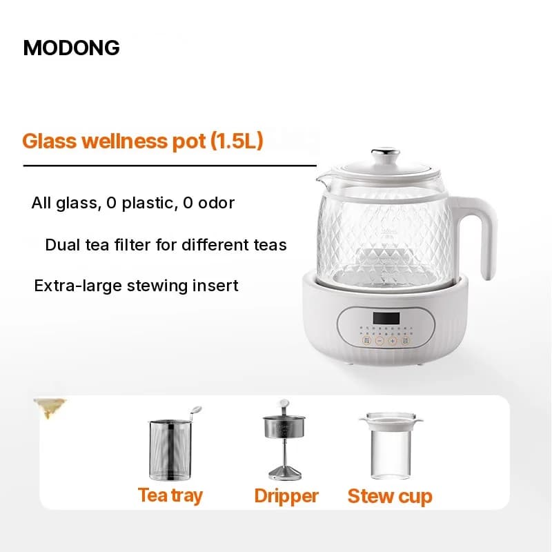 Bollitore elettrico in vetro con termostato per tisane