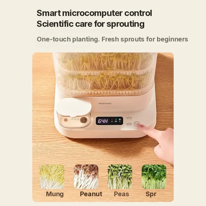 Germinatore Elettrico per Germogli Domestico 1,5L 20W a 3 Livelli