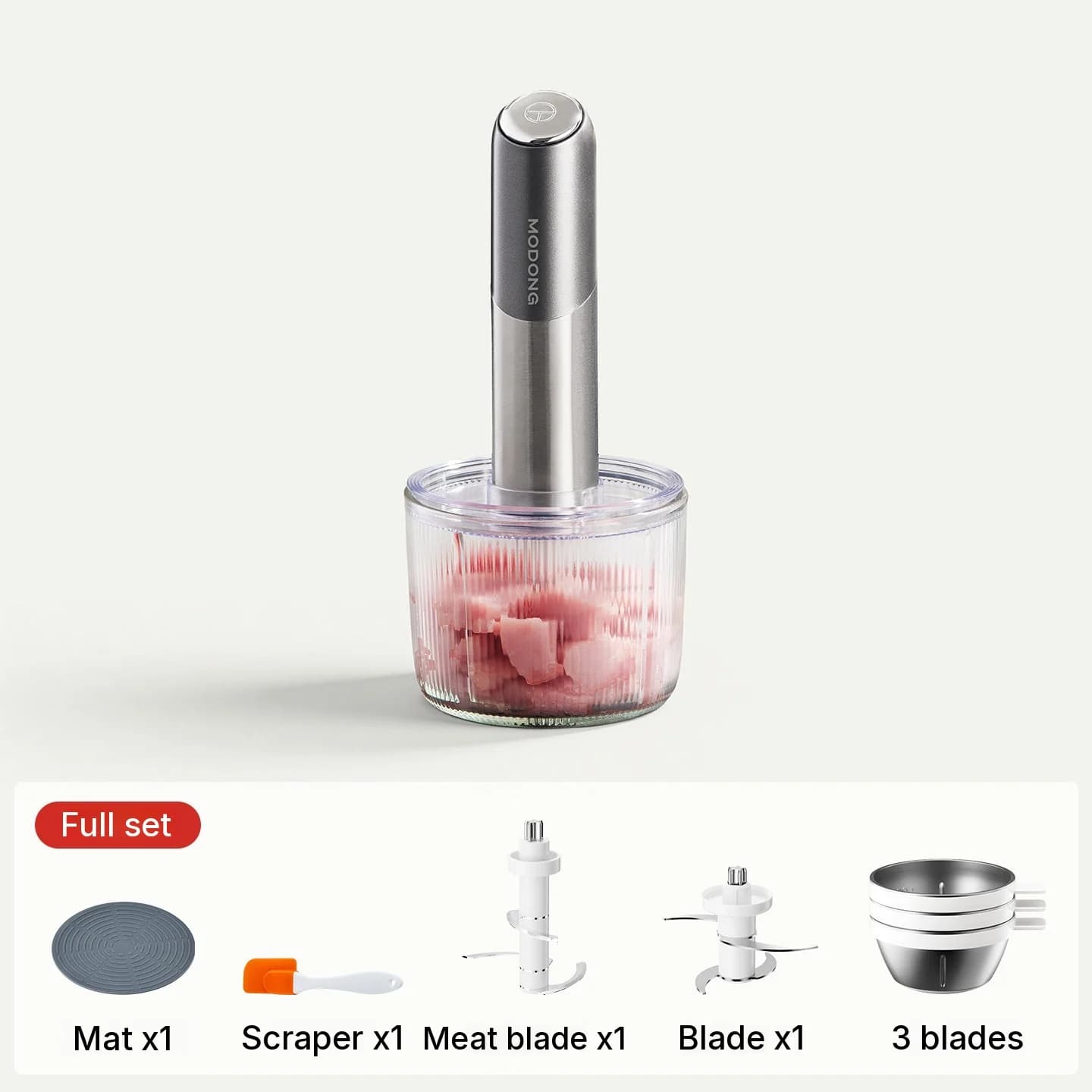 Tritacarne Elettrico Portatile con Ciotola in Vetro